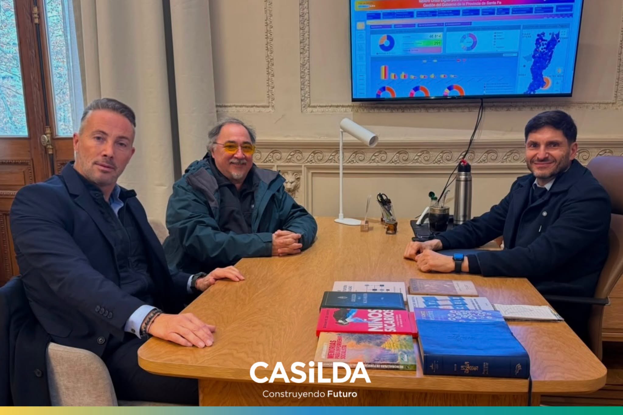 El intendente Guillermo Franchella y el secretario de Gobierno Horacio Distefano se reunieron con Pullaro