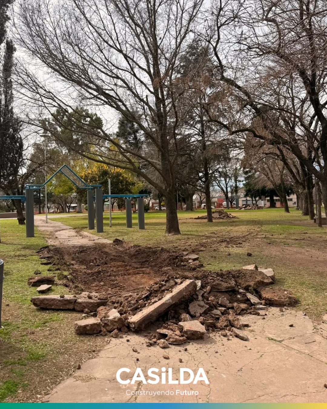 Casilda: comenzaron las obras de renovación en Plaza Alberdi